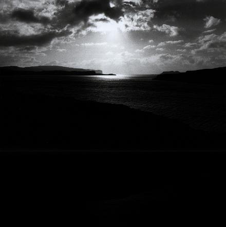 Skye west coast view - bw